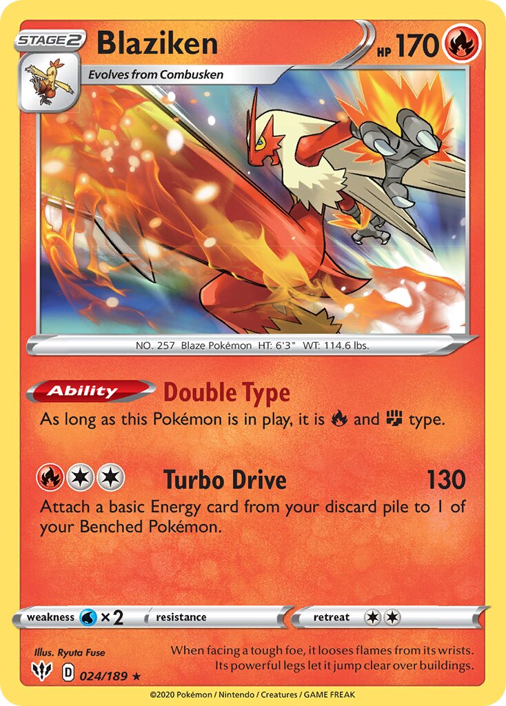 Blaziken 024/189 — Darkness Ablaze (English Pokémon TCG card)