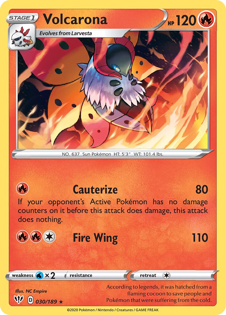 Volcarona 030/189 — Darkness Ablaze (English Pokémon TCG card)