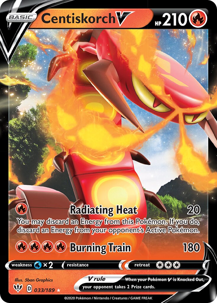 Centiskorch V 033/189 — Darkness Ablaze (English Pokémon TCG card)