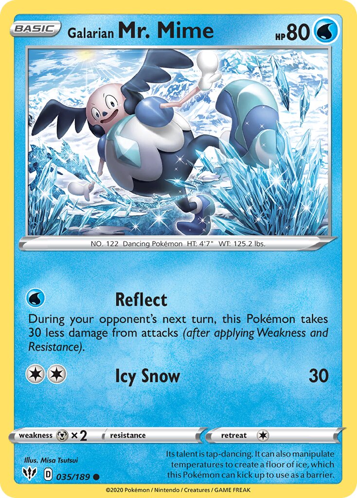 Galarian Mr. Mime 035/189 — Darkness Ablaze (English Pokémon TCG card)