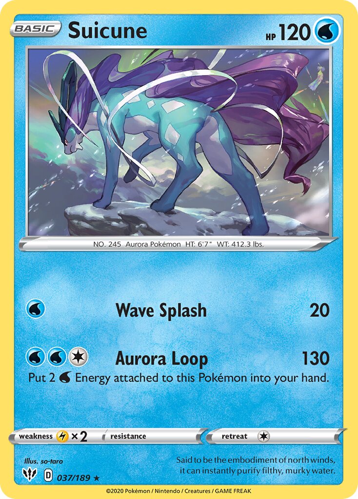Suicune 037/189 — Darkness Ablaze (English Pokémon TCG card)