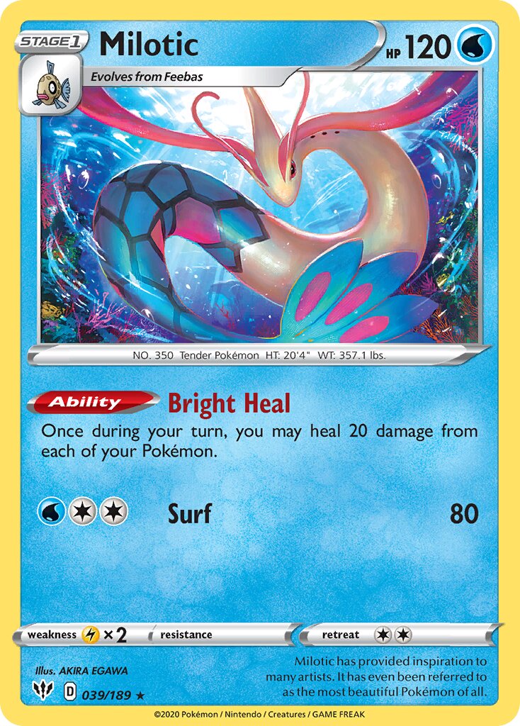 Milotic 039/189 — Darkness Ablaze (English Pokémon TCG card)