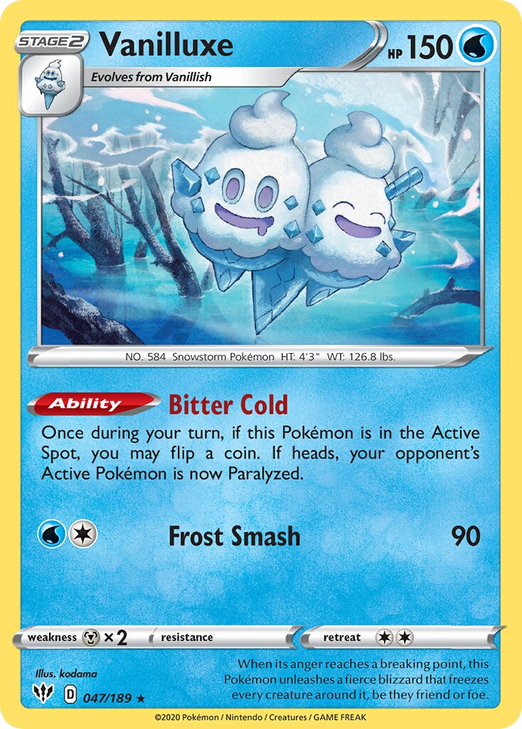 Vanilluxe 047/189 — Darkness Ablaze (English Pokémon TCG card)