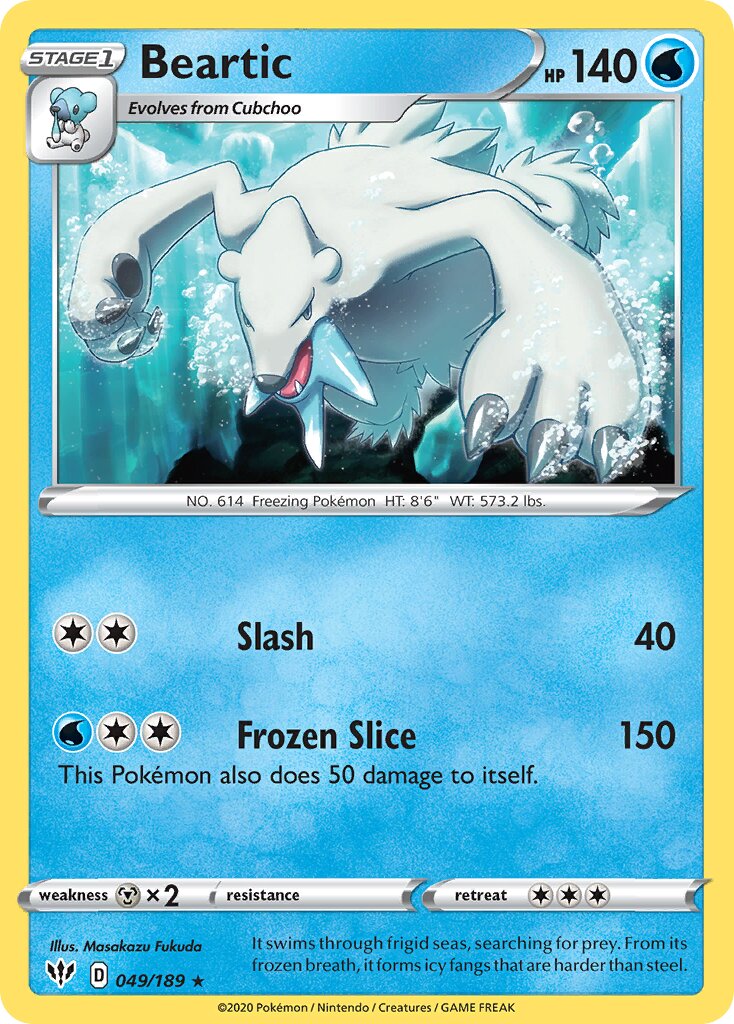 Beartic 049/189 — Darkness Ablaze (English Pokémon TCG card)