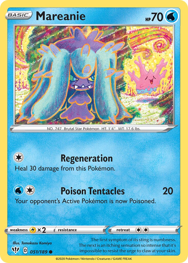 Mareanie 051/189 — Darkness Ablaze (English Pokémon TCG card)