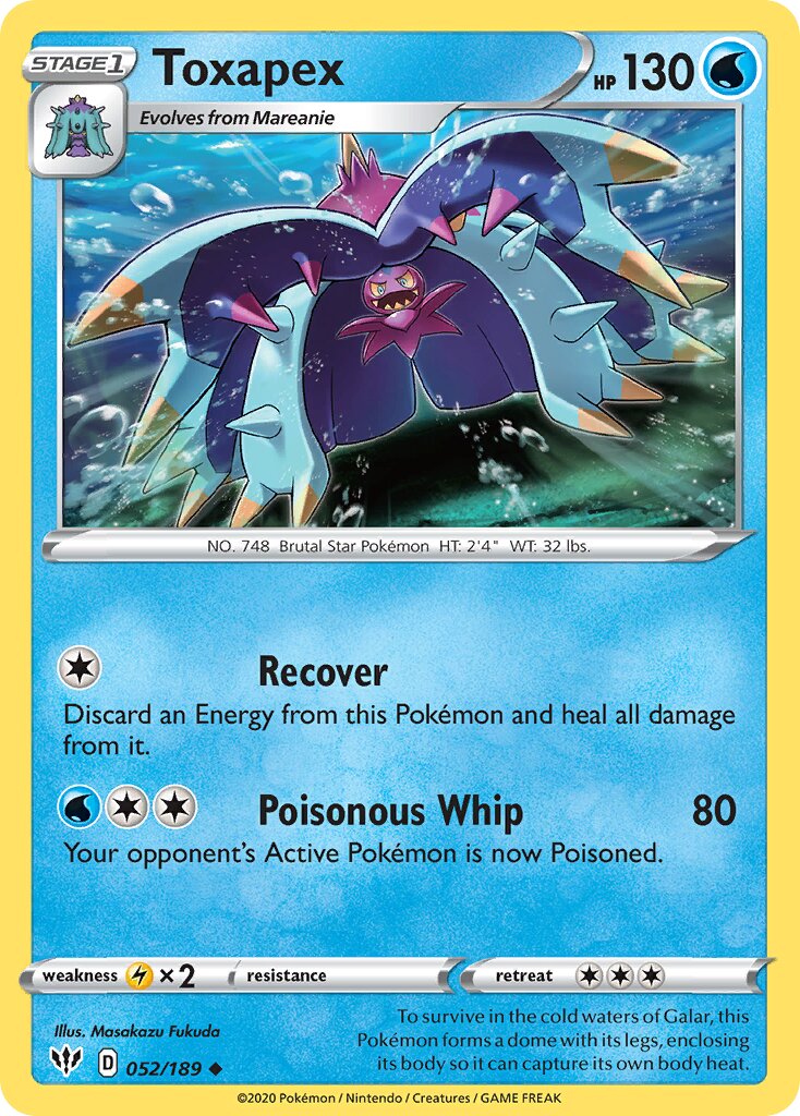 Toxapex 052/189 — Darkness Ablaze (English Pokémon TCG card)