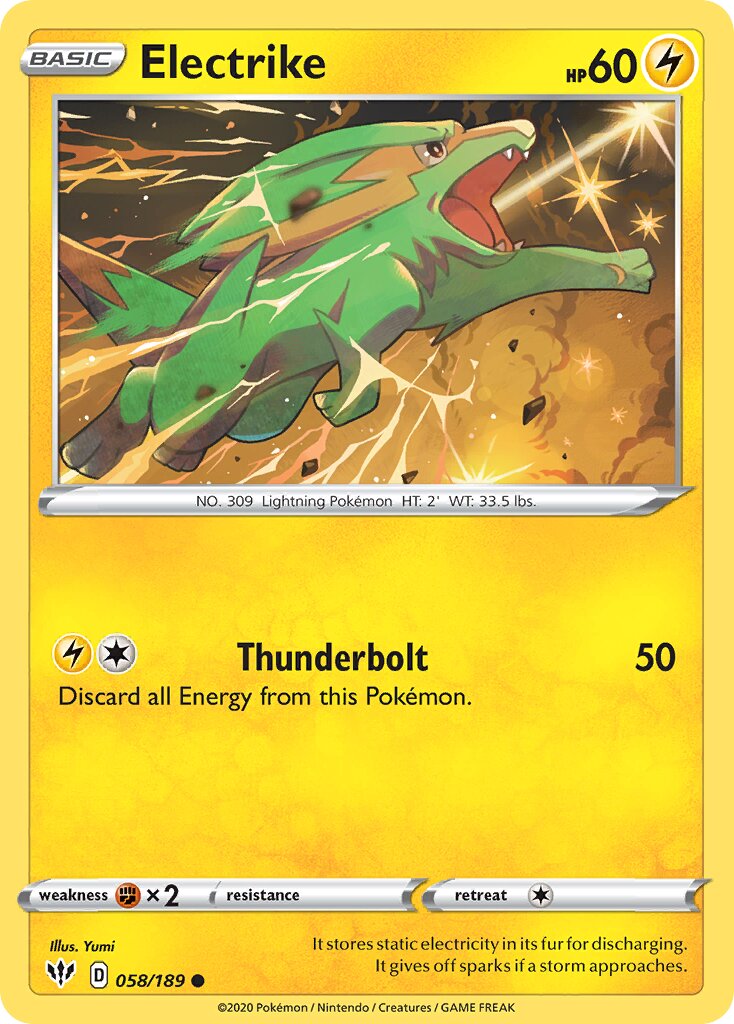 Electrike 058/189 — Darkness Ablaze (English Pokémon TCG card)