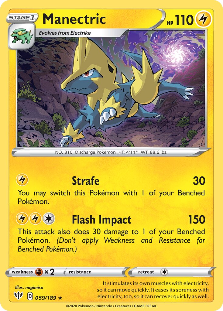 Manectric 059/189 — Darkness Ablaze (English Pokémon TCG card)