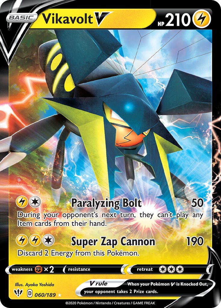 Vikavolt V 060/189 — Darkness Ablaze (English Pokémon TCG card)