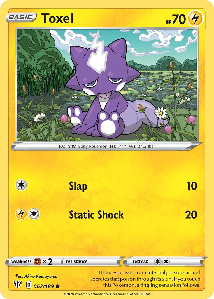 Toxel 062/189 — Darkness Ablaze (English Pokémon TCG card)