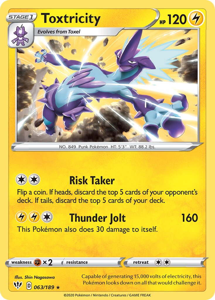Toxtricity 063/189 — Darkness Ablaze (English Pokémon TCG card)