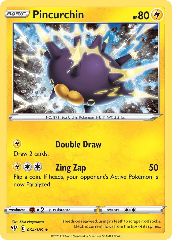 Pincurchin 064/189 — Darkness Ablaze (English Pokémon TCG card)