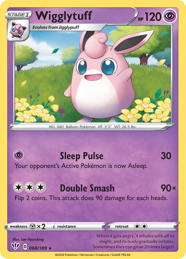 Wigglytuff 068/189 — Darkness Ablaze (English Pokémon TCG card)