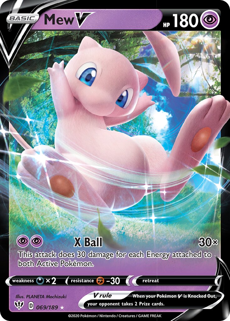 Mew V 069/189 — Darkness Ablaze (English Pokémon TCG card)
