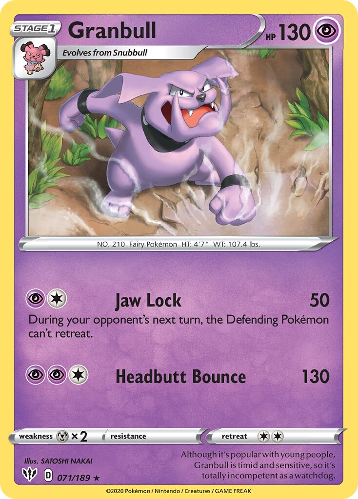 Granbull 071/189 — Darkness Ablaze (English Pokémon TCG card)