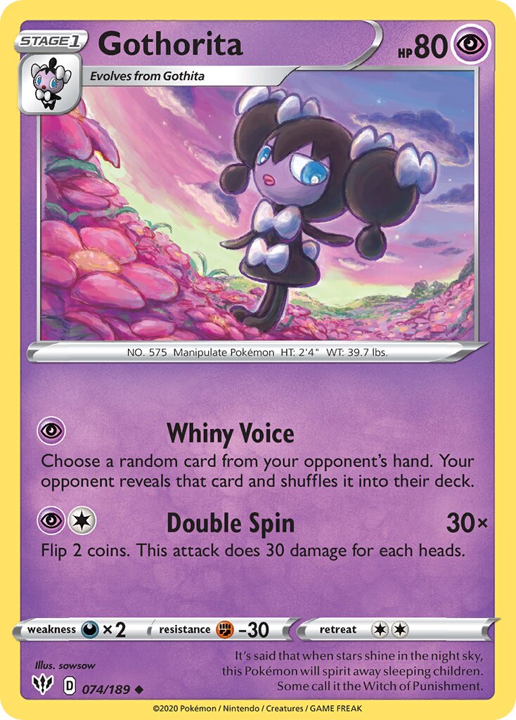Gothorita 074/189 — Darkness Ablaze (English Pokémon TCG card)