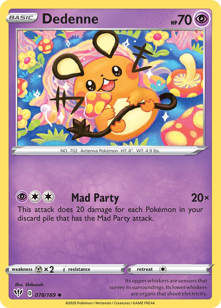 Dedenne 078/189 — Darkness Ablaze (English Pokémon TCG card)
