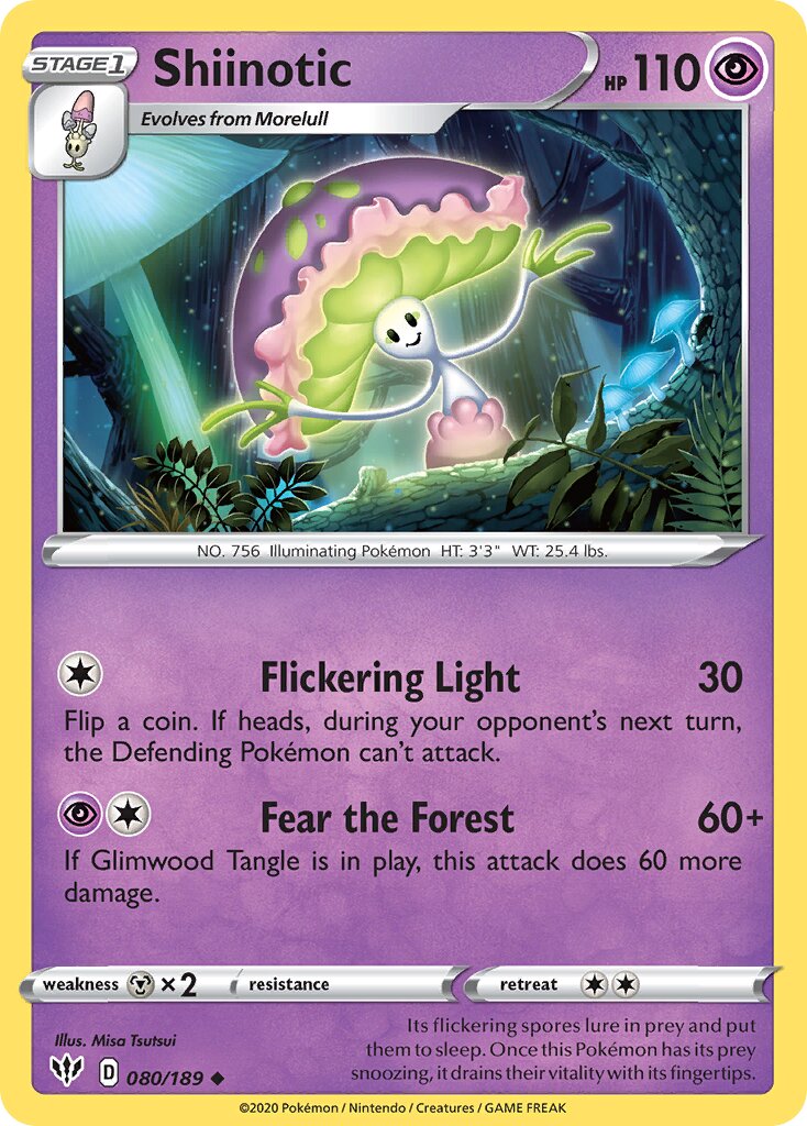 Shiinotic 080/189 — Darkness Ablaze (English Pokémon TCG card)
