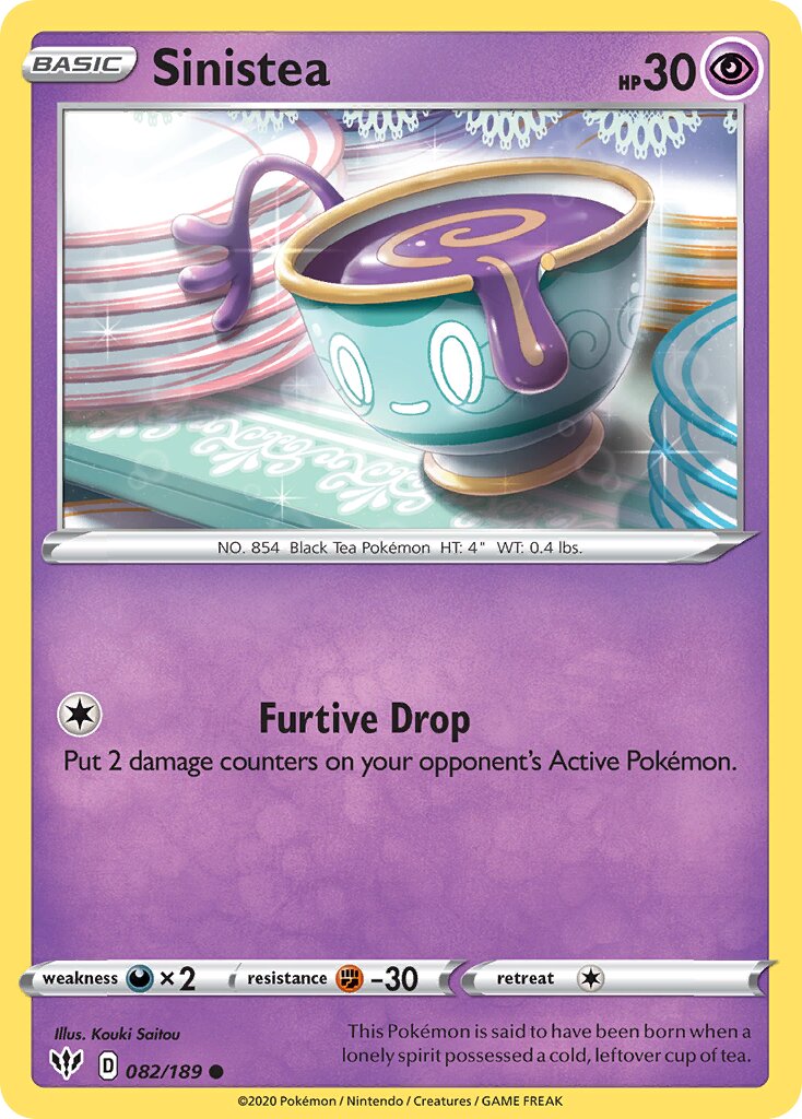 Sinistea 082/189 — Darkness Ablaze (English Pokémon TCG card)