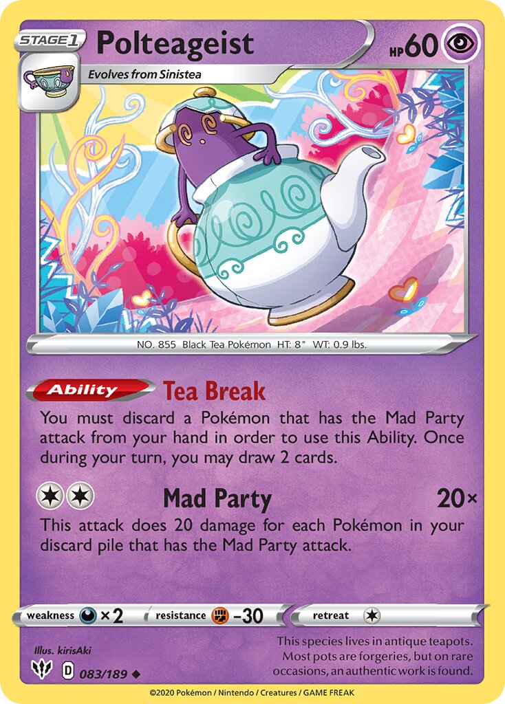 Polteageist 083/189 — Darkness Ablaze (English Pokémon TCG card)