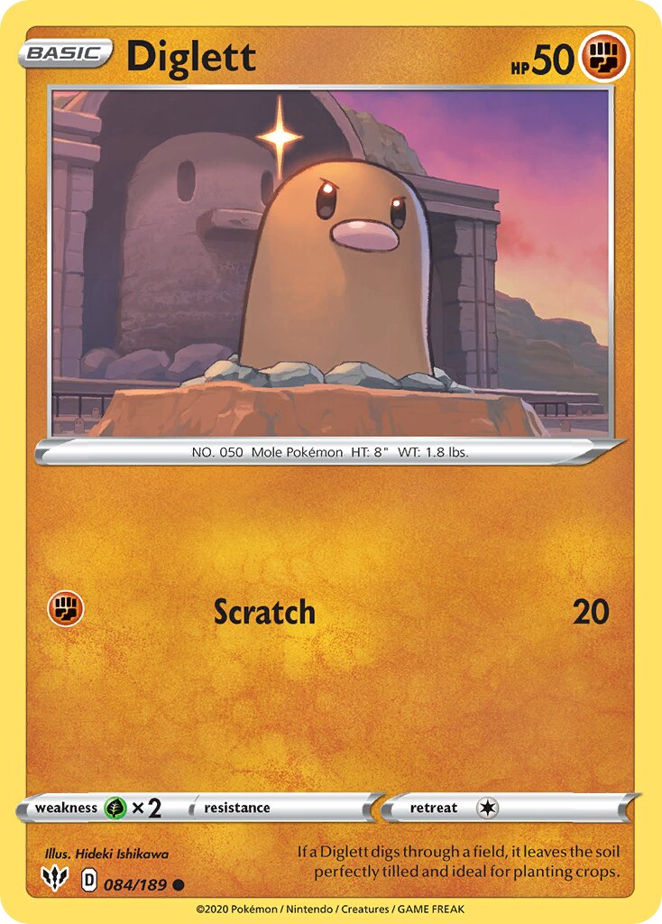Diglett 084/189 — Darkness Ablaze (English Pokémon TCG card)