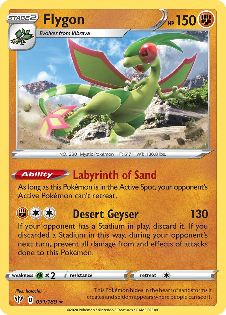 Flygon 091/189 — Darkness Ablaze (English Pokémon TCG card)