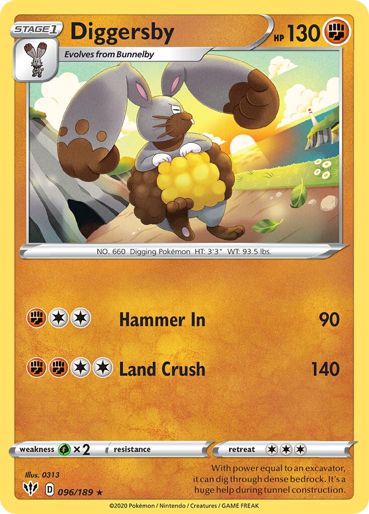 Diggersby 096/189 — Darkness Ablaze (English Pokémon TCG card)