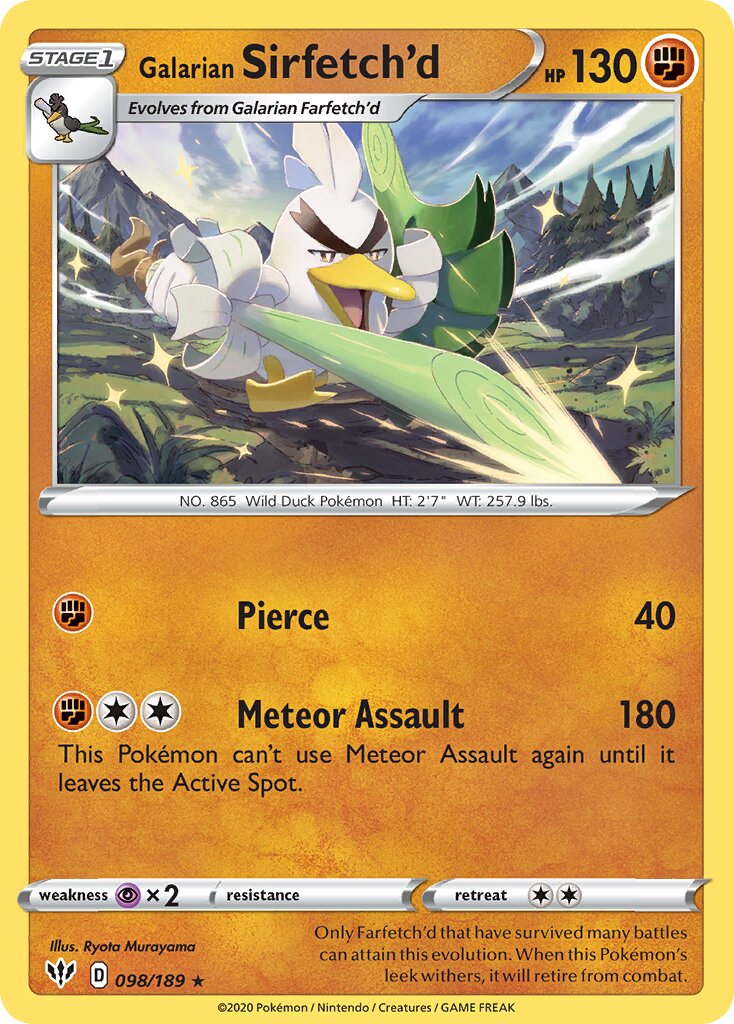 Galarian Sirfetch'd 098/189 — Darkness Ablaze (English Pokémon TCG card)