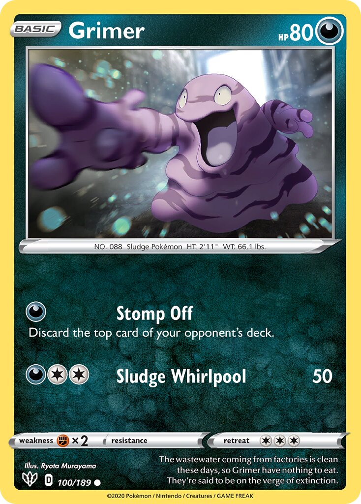 Grimer 100/189 — Darkness Ablaze (English Pokémon TCG card)