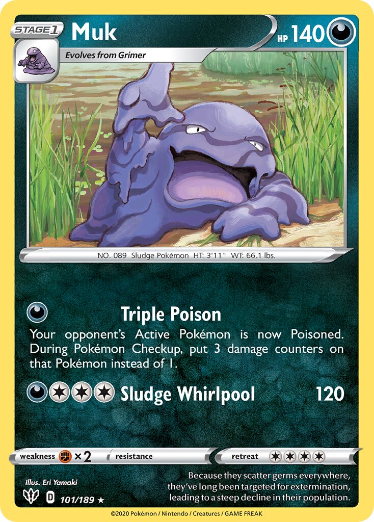 Muk 101/189 — Darkness Ablaze (English Pokémon TCG card)