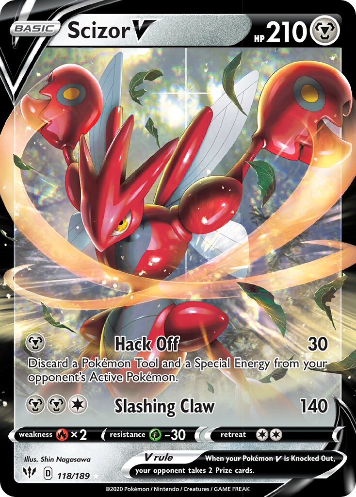 Scizor V 118/189 — Darkness Ablaze (English Pokémon TCG card)