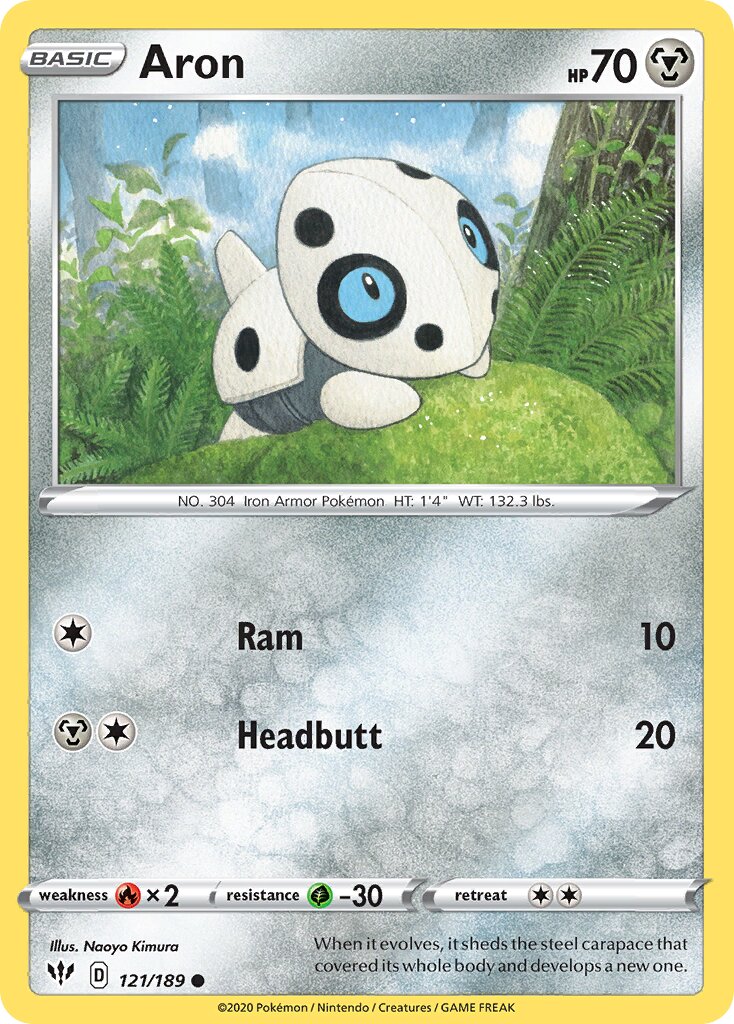 Aron 121/189 — Darkness Ablaze (English Pokémon TCG card)