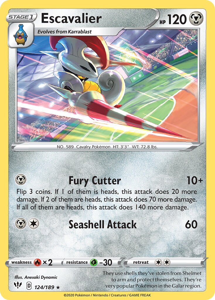 Escavalier 124/189 — Darkness Ablaze (English Pokémon TCG card)