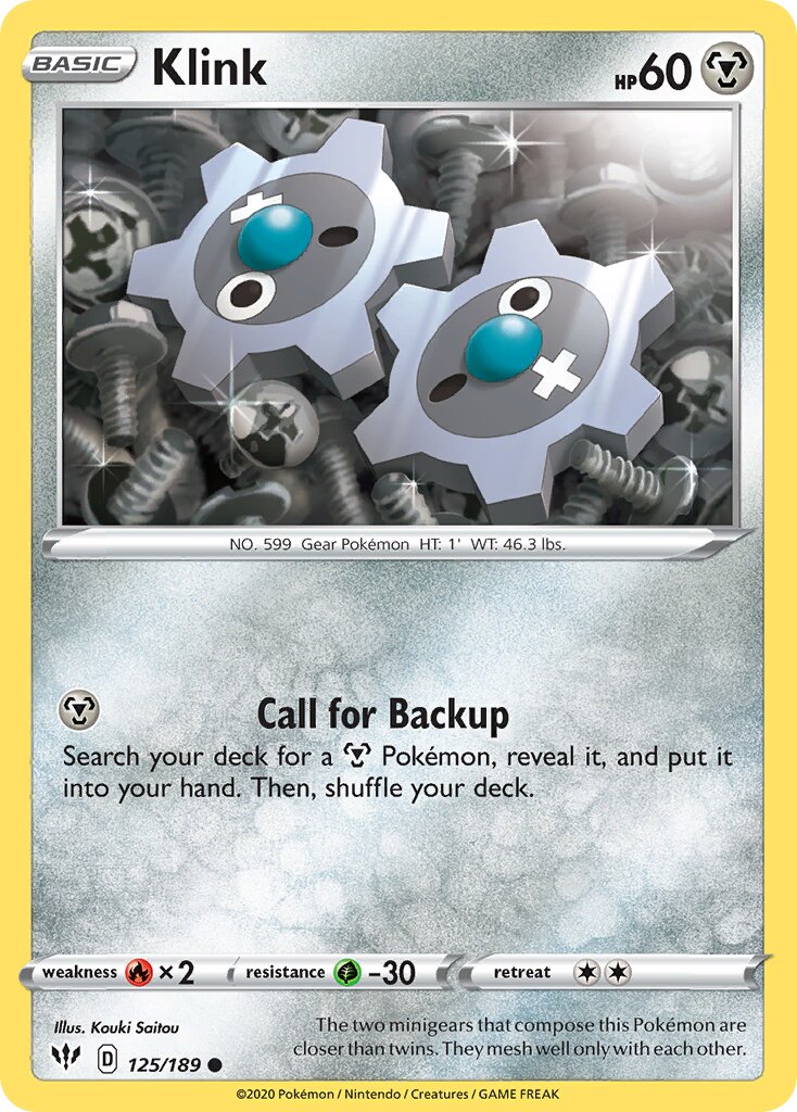 Klink 125/189 — Darkness Ablaze (English Pokémon TCG card)