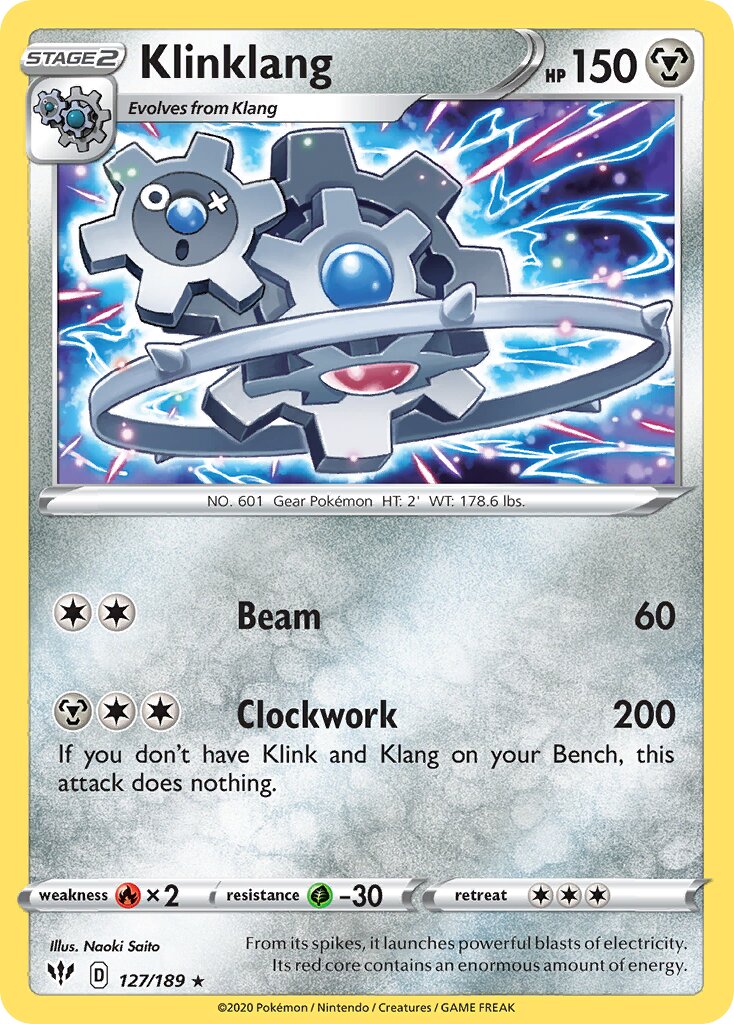 Klinklang 127/189 — Darkness Ablaze (English Pokémon TCG card)