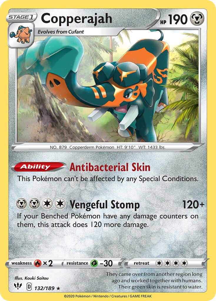Copperajah 132/189 — Darkness Ablaze (English Pokémon TCG card)