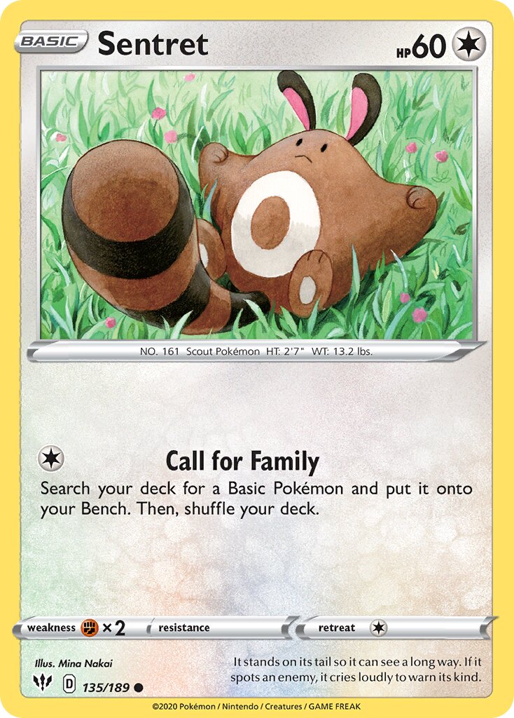 Sentret 135/189 — Darkness Ablaze (English Pokémon TCG card)