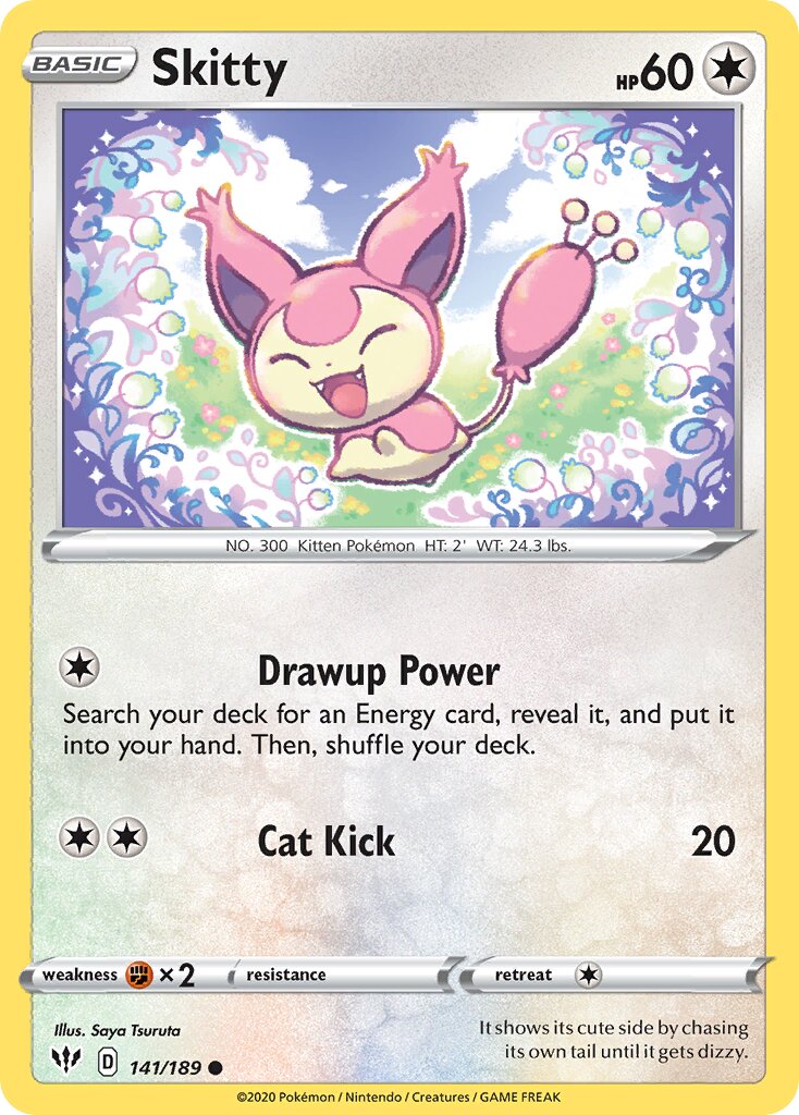 Skitty 141/189 — Darkness Ablaze (English Pokémon TCG card)