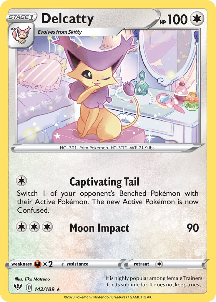Delcatty 142/189 — Darkness Ablaze (English Pokémon TCG card)
