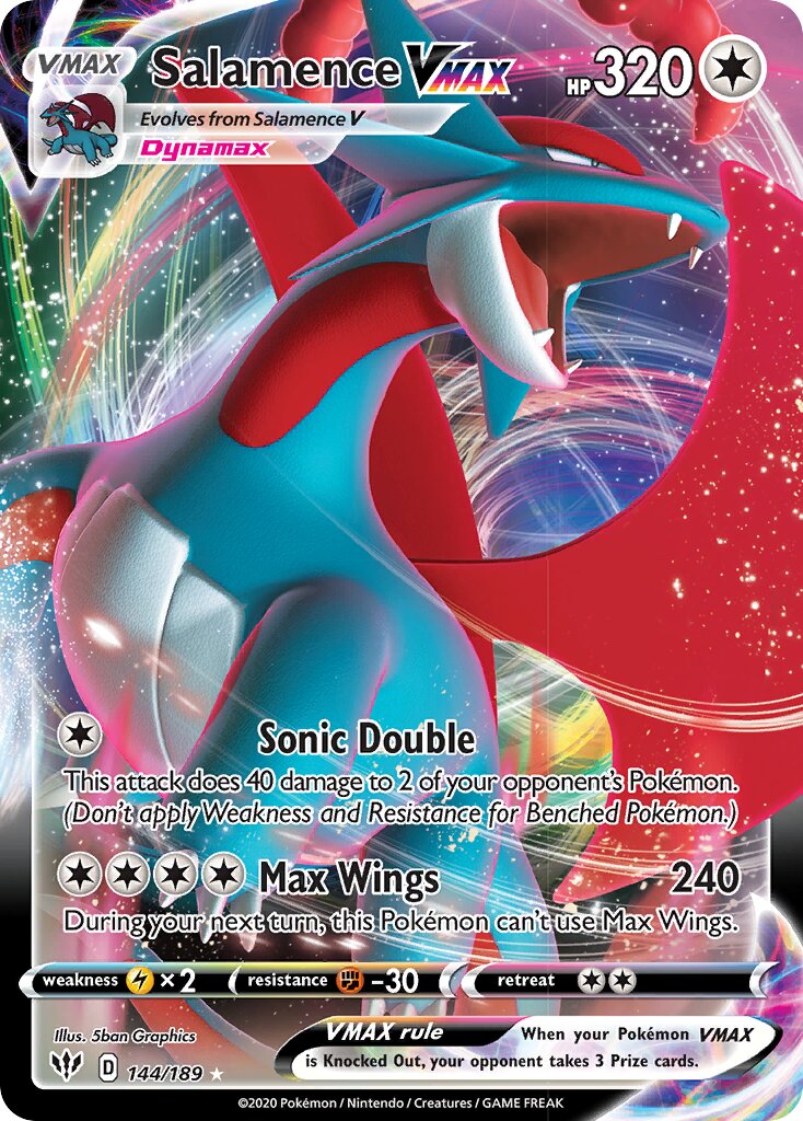 Salamence VMAX 144/189 — Darkness Ablaze (English Pokémon TCG card)