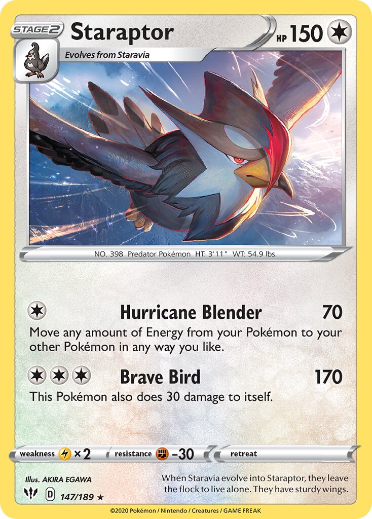 Staraptor 147/189 — Darkness Ablaze (English Pokémon TCG card)