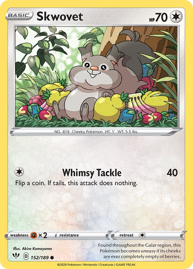 Skwovet 152/189 — Darkness Ablaze (English Pokémon TCG card)