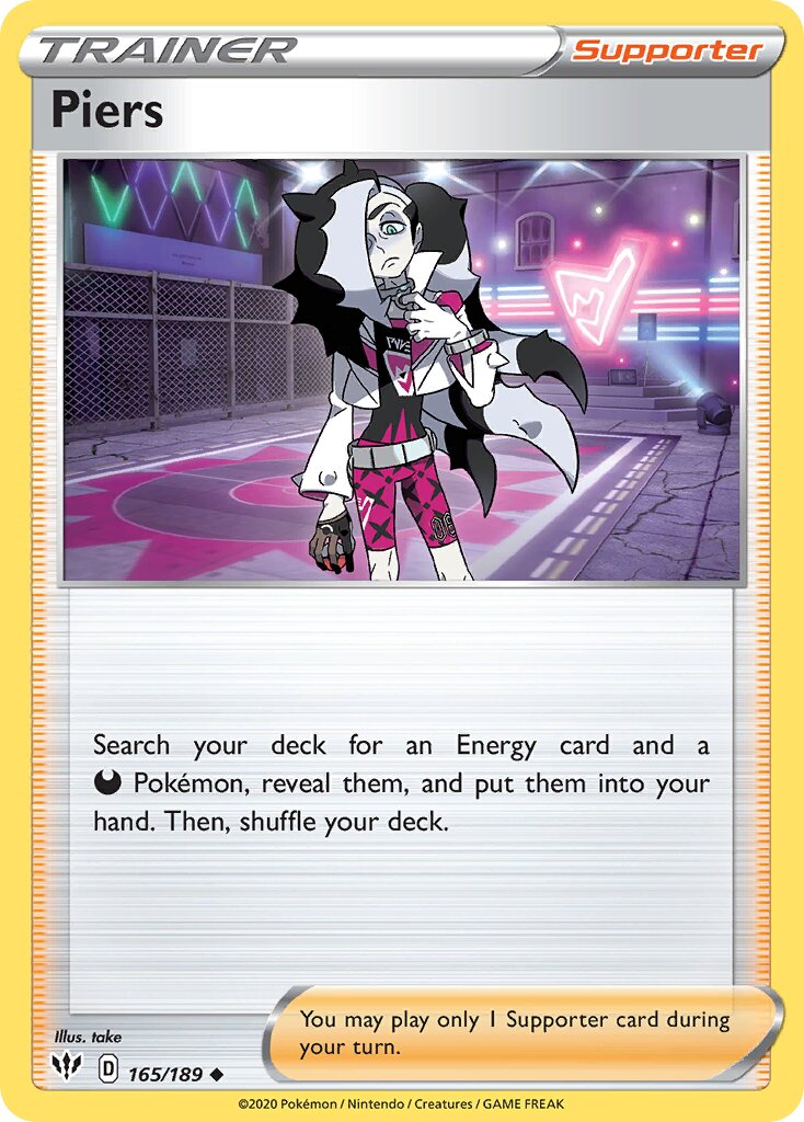 Piers 165/189 — Darkness Ablaze (English Pokémon TCG card)