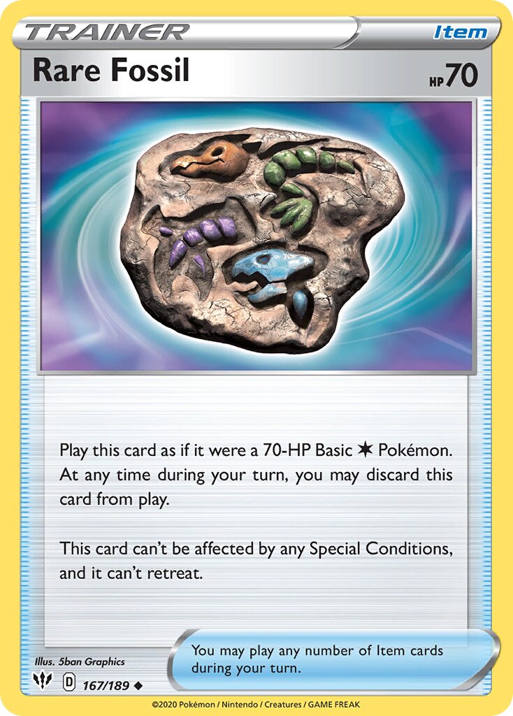 Rare Fossil 167/189 — Darkness Ablaze (English Pokémon TCG card)