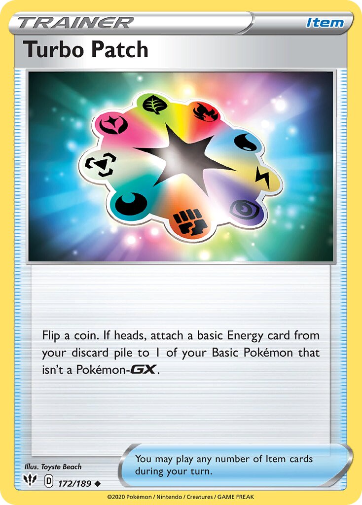 Turbo Patch 172/189 — Darkness Ablaze (English Pokémon TCG card)