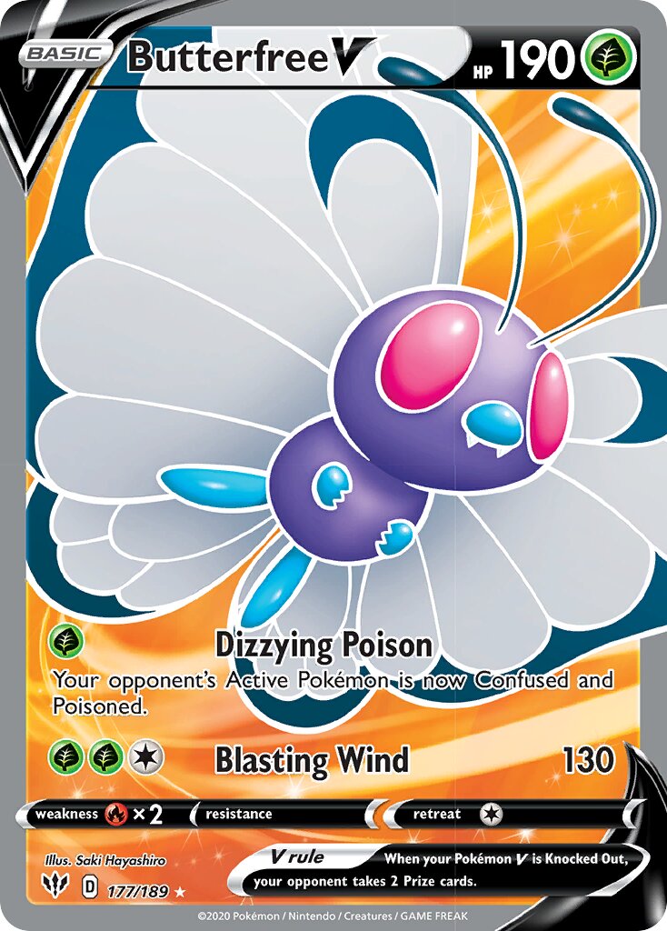 Butterfree V 177/189 — Darkness Ablaze (English Pokémon TCG card)