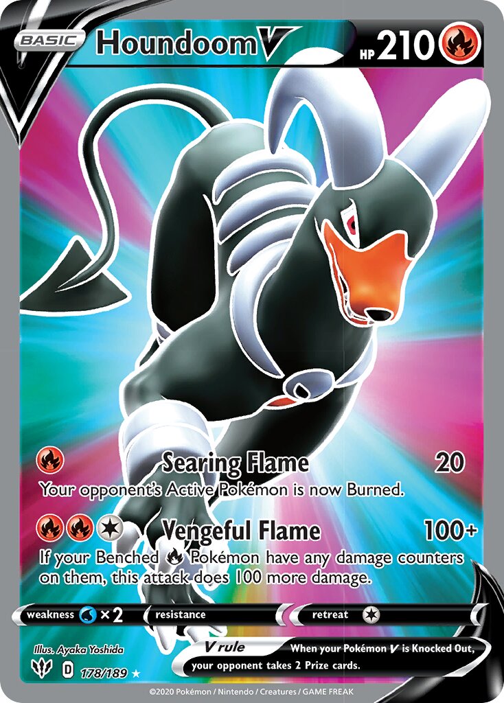 Houndoom V 178/189 — Darkness Ablaze (English Pokémon TCG card)
