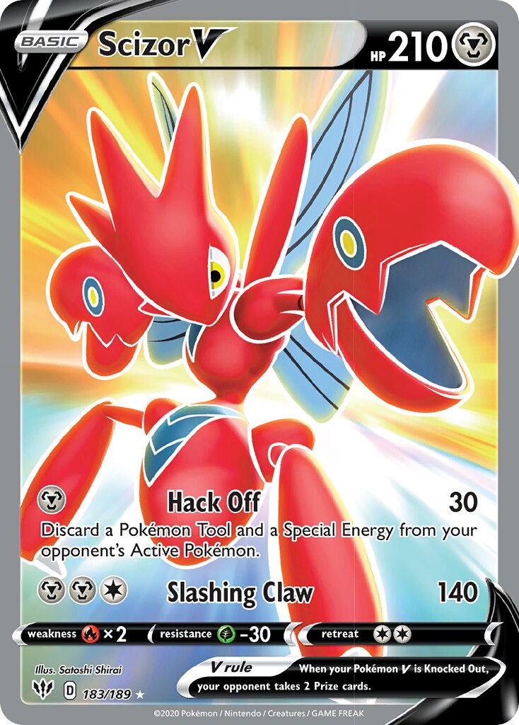 Scizor V 183/189 — Darkness Ablaze (English Pokémon TCG card)