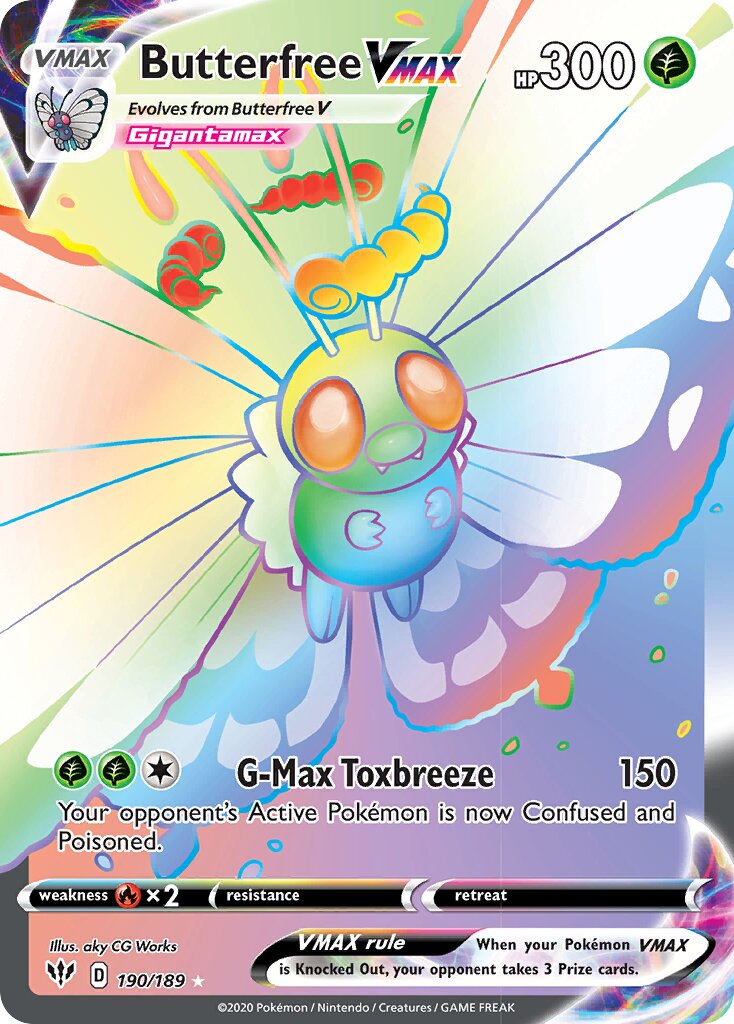 Butterfree VMAX 190/189 — Darkness Ablaze (English Pokémon TCG card)
