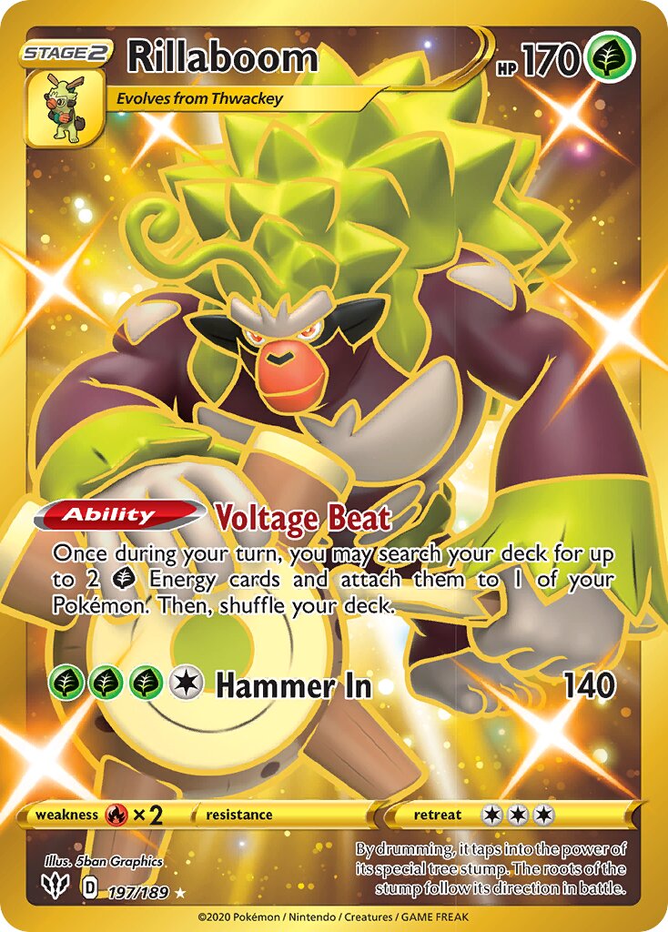 Rillaboom 197/189 — Darkness Ablaze (English Pokémon TCG card)